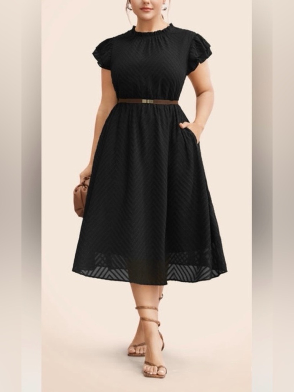BloomChic Black Midi Dress